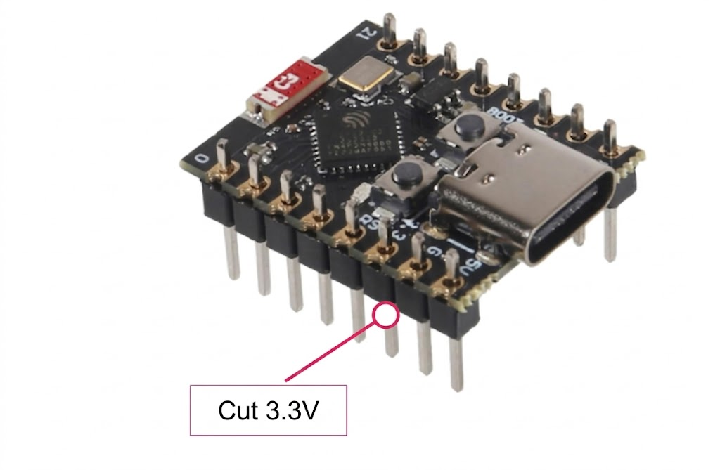 Cutting 3V3 pin